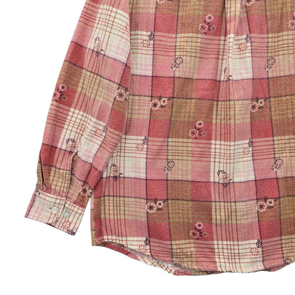American Sweetheart Pink Plaid Flannel Western Urban 90s Skater Grunge‎ Shirt L - Picture 7 of 10